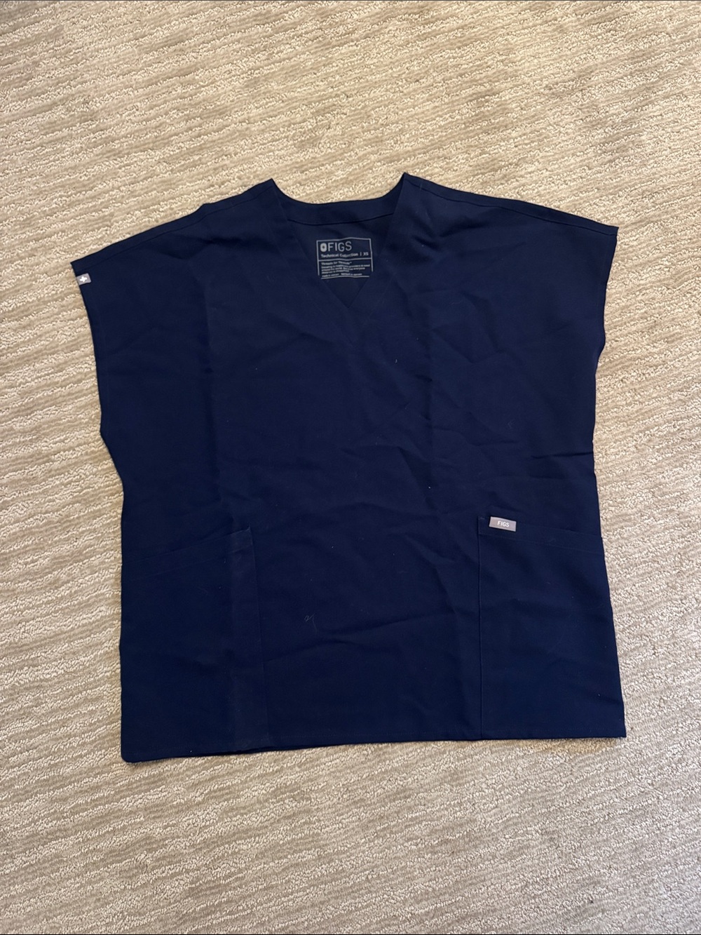 FIGS women’s Navy Scrub Top - Modern V-Neck Shirt